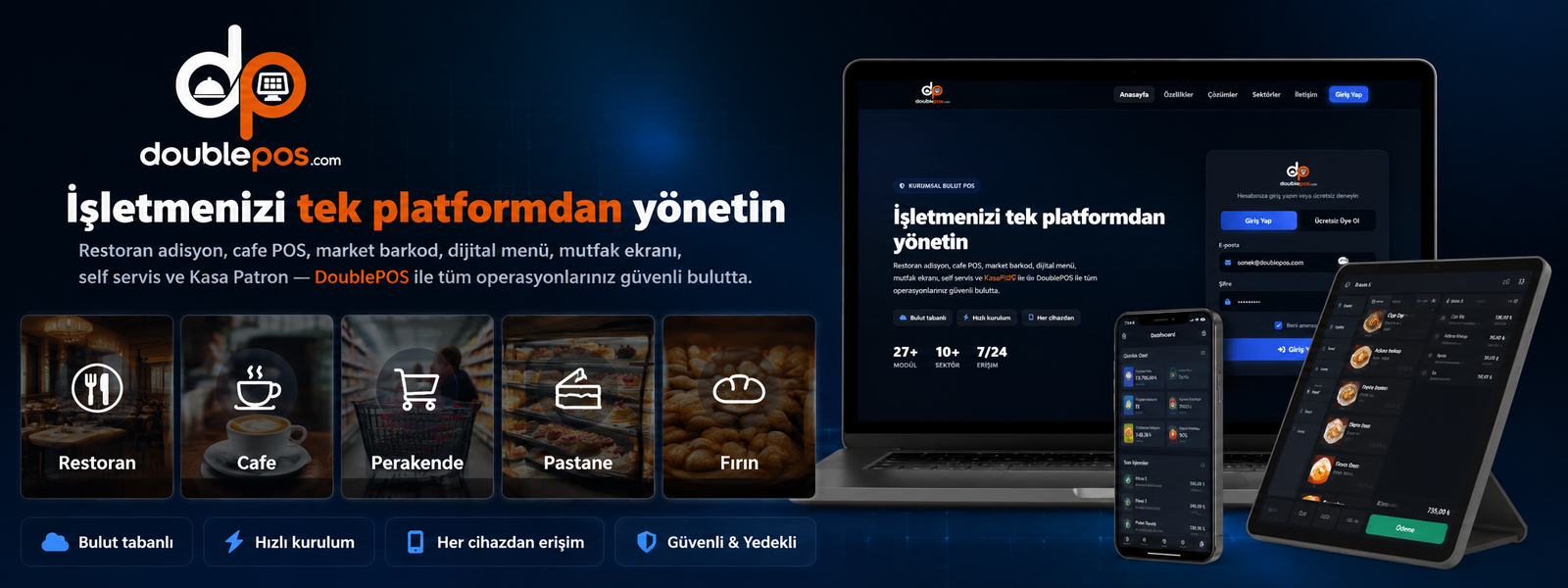 DoublePOS — Restoran POS, adisyon ve barkod sistemi